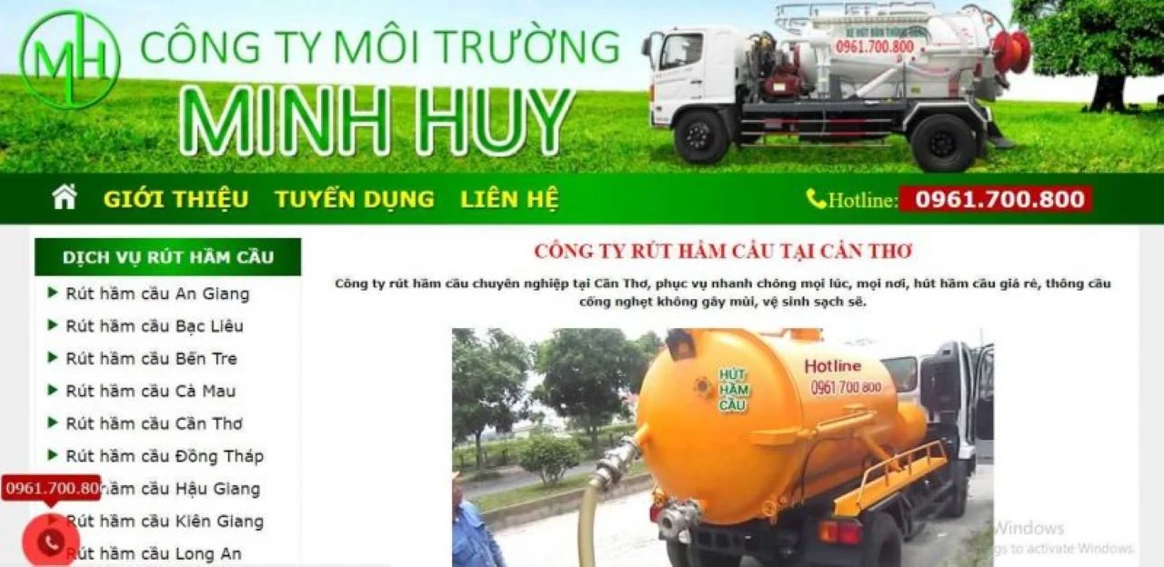 Dịch vụ hút hầm cầu Minh Huy